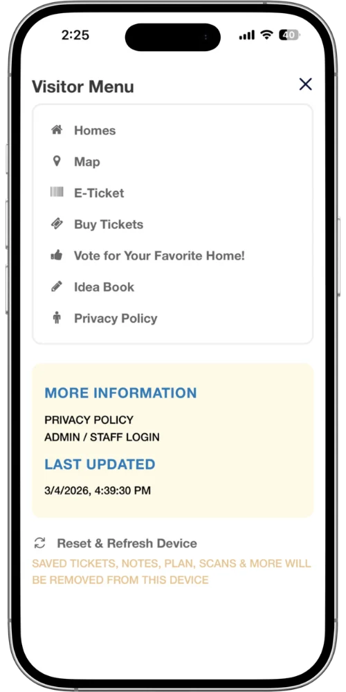 Preview of hamburger menu of ParadeSmart mobile app after adding voting