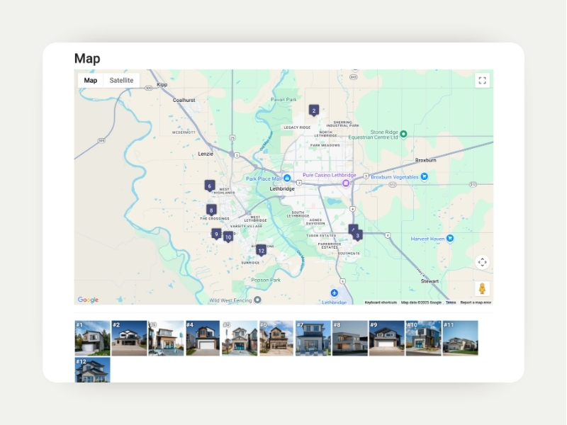 Map for Parade of Homes event
