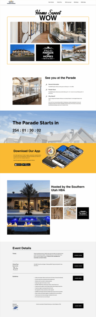 St. George Parade of Homes homepage design Essential Website Content for a Successful Parade of Homes