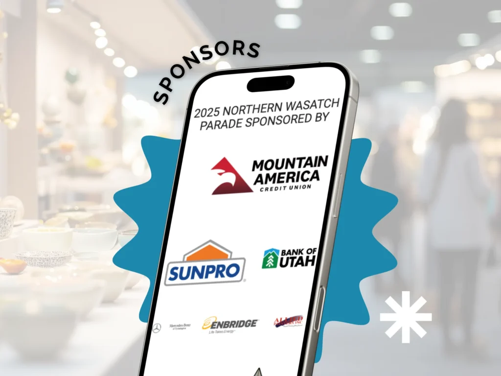 phone screen showing sponsors for a parade of homes event