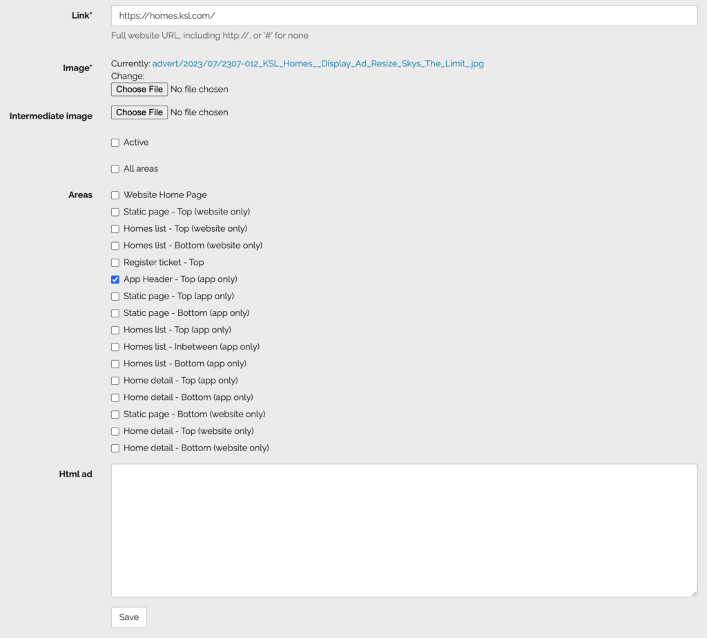 How to set up ParadeSmart advertisements in the Web Manager