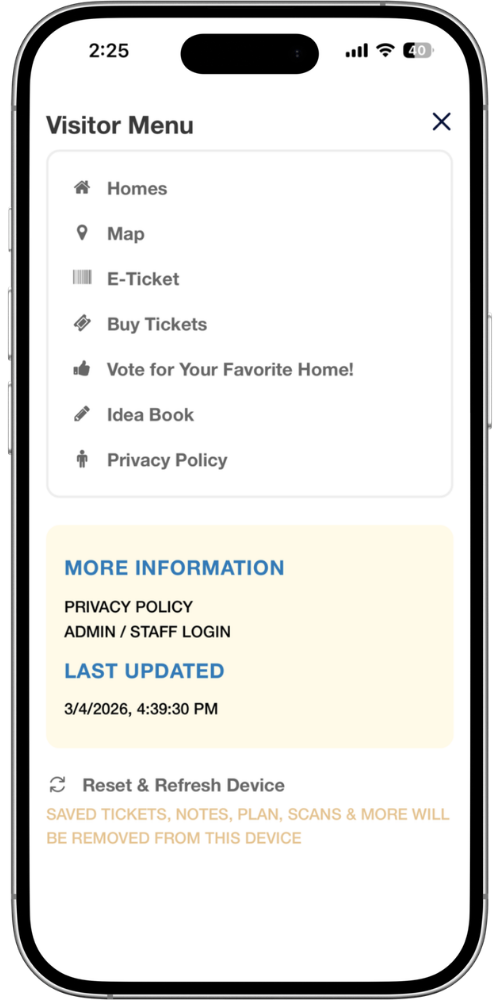 Preview of hamburger menu of ParadeSmart mobile app after adding voting