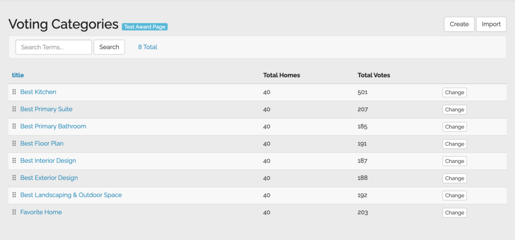 People's Choice voting categories in ParadeSmart Web Manager